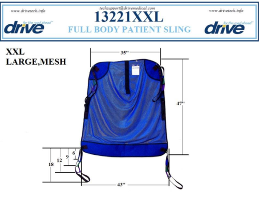 Slings - XXL Full Body without Commode Opening - Mesh 